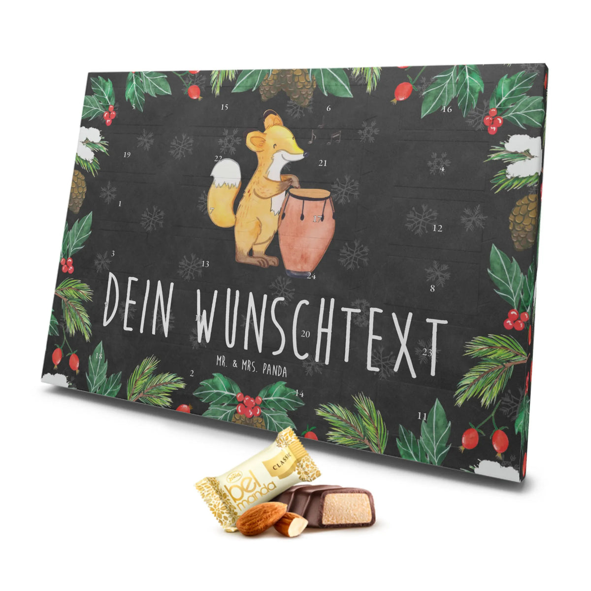 Personalisierter Marzipan Adventskalender Fuchs Congas Personalisierter Marzipan Adventskalender, Instrumente, Geschenke Musiker, Musikliebhaber, Trommel, Fuchs, Tanzmusik, Congas, Rhythmus