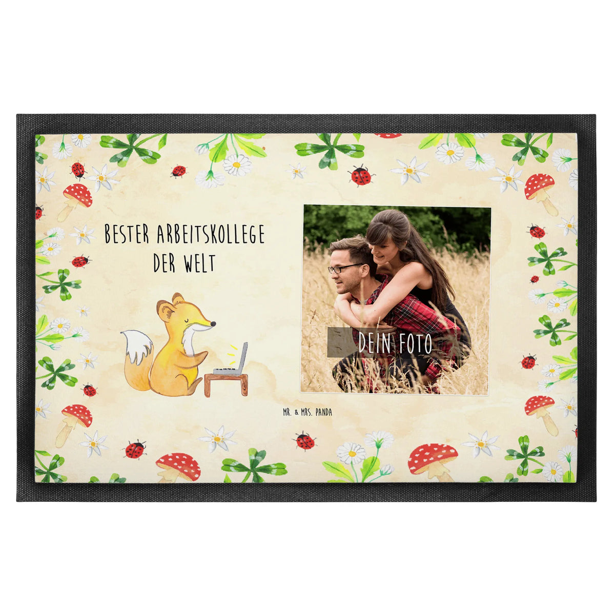 Personalized Photo Doormat Fox Best colleague in the world gift, birthday, gift idea, birthday present, giving, thank you, for, make you happy, gift tip, work, profession, Work colleague, retirement, fellow worker, employee, colleague, farewell gift
