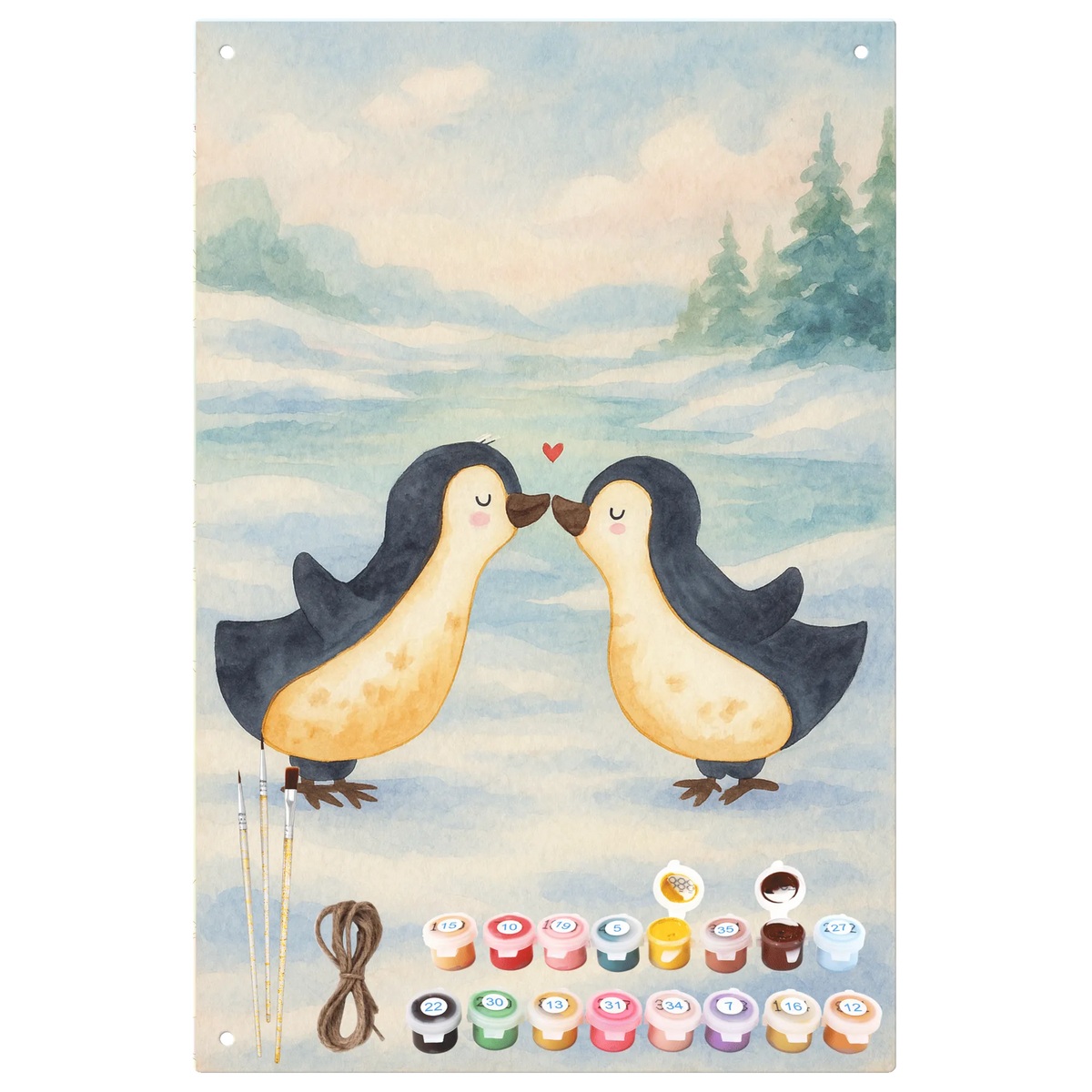 Paint by Numbers Metal Sign Penguins in love Design Love, Loving, Two, Together, Marriage, Engagement, Proposal of marriage, Love gift, gift for her, gift for him, anniversary gift, couple. love couple, anniversary, Penguin, guest gift, proof of love, gift friend, penguins, pair, love saying, gift anniversary, wedding, pair of penguins, fiancée, wedding anniversary, love, gift idea, engagement, gift girlfriend, fiancé, penguin love