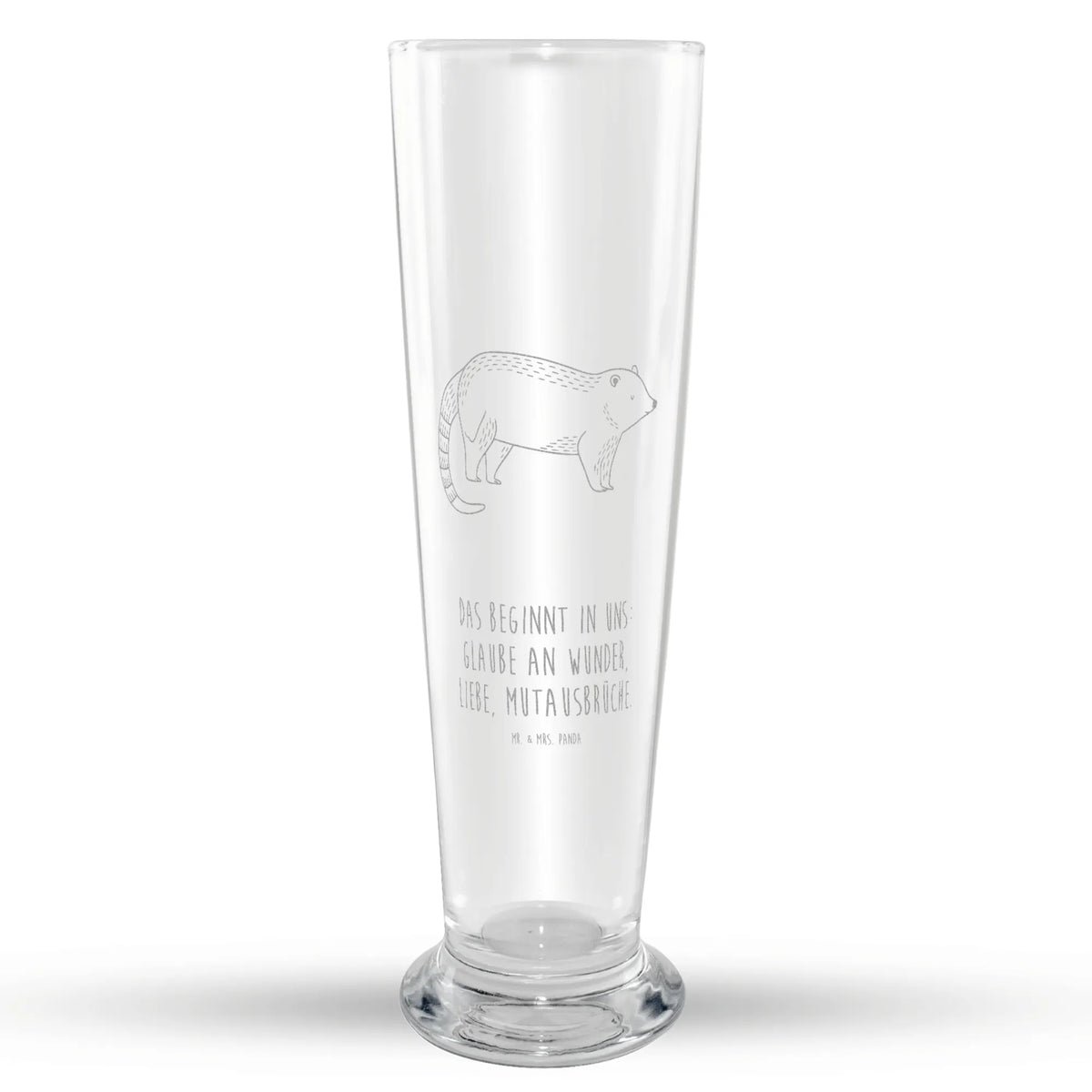 Weizenglas Nasenbär Bierglas, Weizen Glas, Weißbierglas, Weizenbier Glas, Mr & Mrs Panda Weizenglas, Bier Glas, Lustige Sprüche, Tiere, Tiermotive, Gute Laune, Nasenbären, Rüsselbär, Bär, Nasenbär