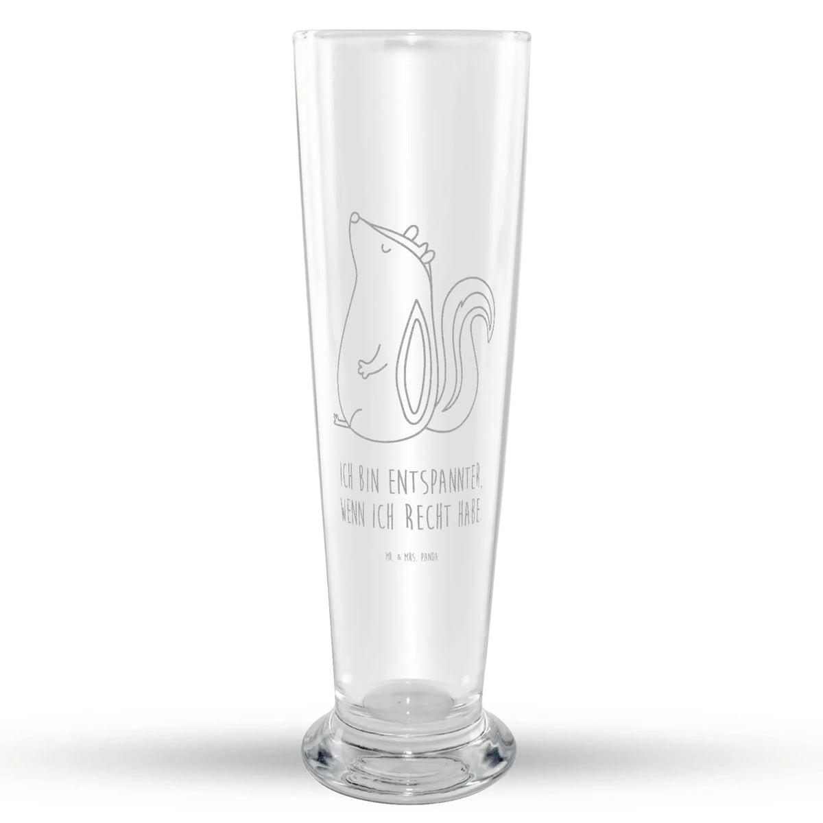 Weizenglas Stinktier Sitzen Mr & Mrs Panda Weizenglas, Bier Glas, Weizenbier Glas, Bierglas, Weißbierglas, Weizen Glas, Stinktier, Skunk, Stinker, Recht, Stinki, Wildtier, Besserwisser, Spruch, Raubtier, Büro