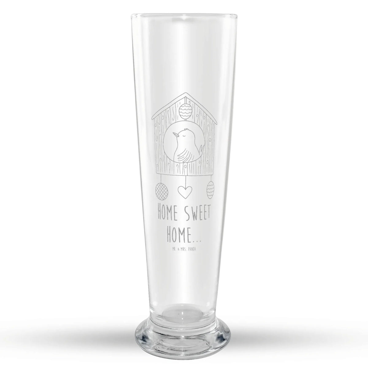 Weizenglas Vogelhaus Home Bier Glas, Mr & Mrs Panda Weizenglas, Weißbierglas, Weizen Glas, Weizenbier Glas, Bierglas, Lustige Sprüche, Tiere, Tiermotive, Gute Laune, Vogelhaus, Umzug, Hausbau, Vogel, Home Sweet Home, Einzug, Einzugsgeschenk, Geschenk, Haus