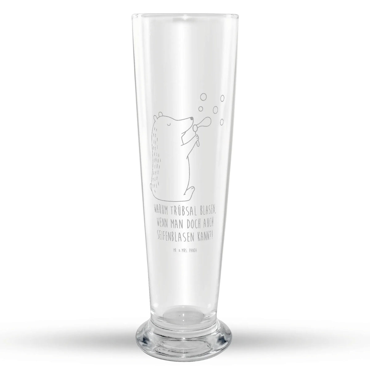 Weizenglas Bär Seifenblasen Bierglas, Weißbierglas, Weizen Glas, Bier Glas, Mr & Mrs Panda Weizenglas, Weizenbier Glas, Teddy, Bär, Teddybär, Seifenblasen Bär Lustig Sein Glücklich Traurig Happy