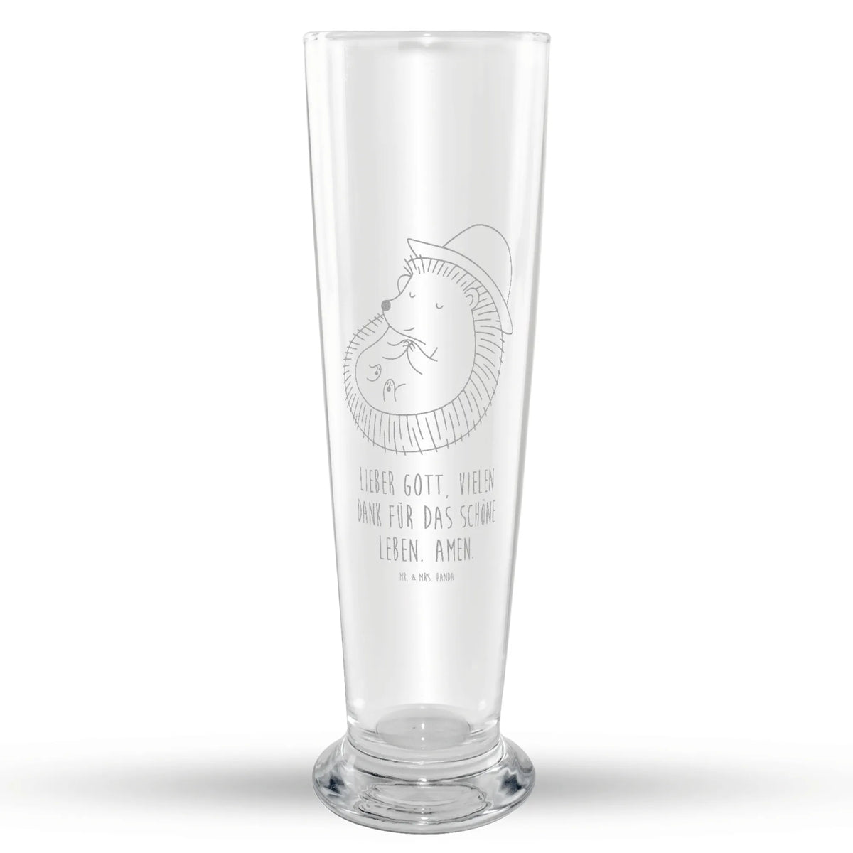 Weizenglas Igel Beten Weizen Glas, Bier Glas, Weißbierglas, Weizenbier Glas, Mr & Mrs Panda Weizenglas, Bierglas, Lustige Sprüche, Tiere, Tiermotive, Gute Laune, Beten, Amen, Igel, Dankbar, Igel mit Hut, Dankbar sein, Leben, Sonnenhut, Genießen, Dankbarkeit, Gott
