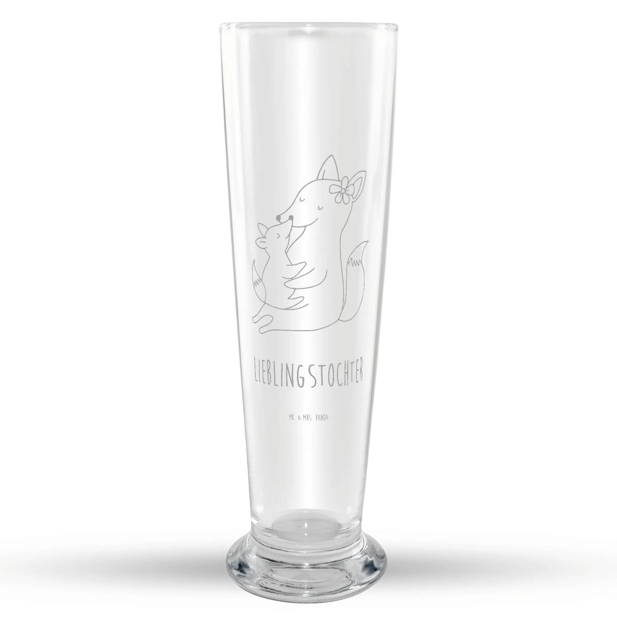 Weizenglas Fuchs Mama Weißbierglas, Bierglas, Weizenbier Glas, Weizen Glas, Mr & Mrs Panda Weizenglas, Bier Glas, Muttertag, Vatertag, Mama, Papa, Oma, Opa, Familie, Schwester, Bruder, Tochter, Lieblingstochter, Beste Tochter, Mutter, Geschenk