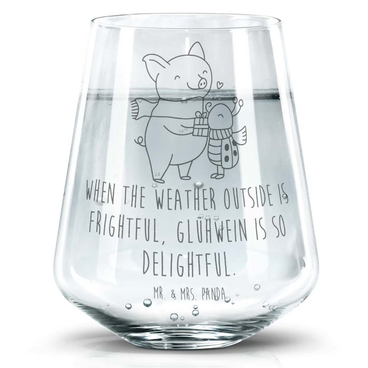 Drinking glass Glow Pig Snuggle Winter, Christmas, Christmas time, snow