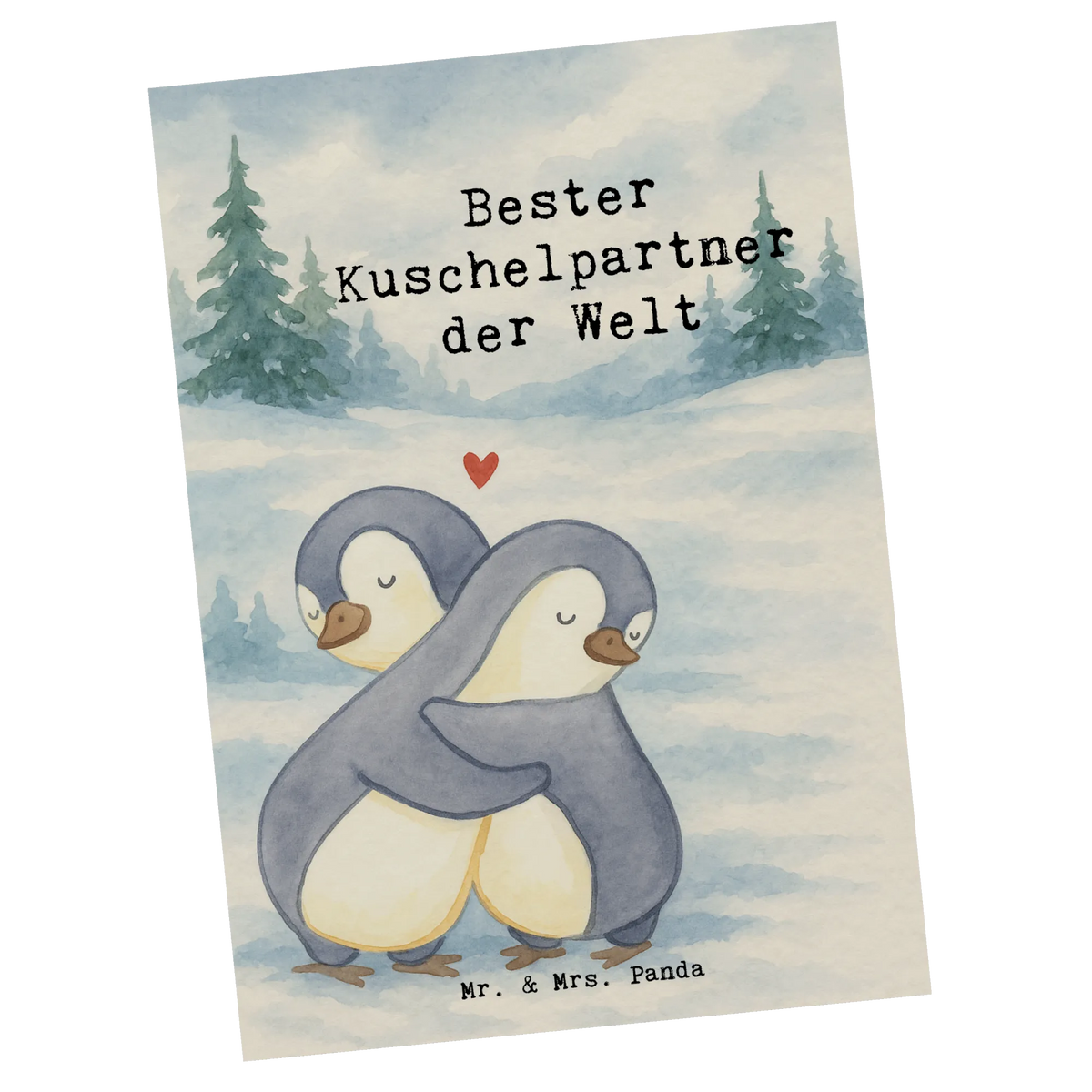 Postkarte Pinguin Bester Kuschelpartner der Welt Design Ansichtskarte, Postkarten, einzelkarte, Motivkarte, Fotokarte, Postkarte, Designkarte, bildkarte, Grußkarte, kunstkarte, Kunstkarten, spruchkarte, Ansichtskarten, Geschenkidee, Geschenk, Schenken, Mitbringsel, Geburtstag, Geburtstagsgeschenk, für, Danke, Dankeschön, Bedanken, Freude machen, Geschenktipp, Liebe, Ehepartner, Ehefrau, Freundin, Lebenspartner, Ehemann, Bett, Freund, Verliebt, Kuschelpartner, Partner, Kuscheln, Hochzeitstag