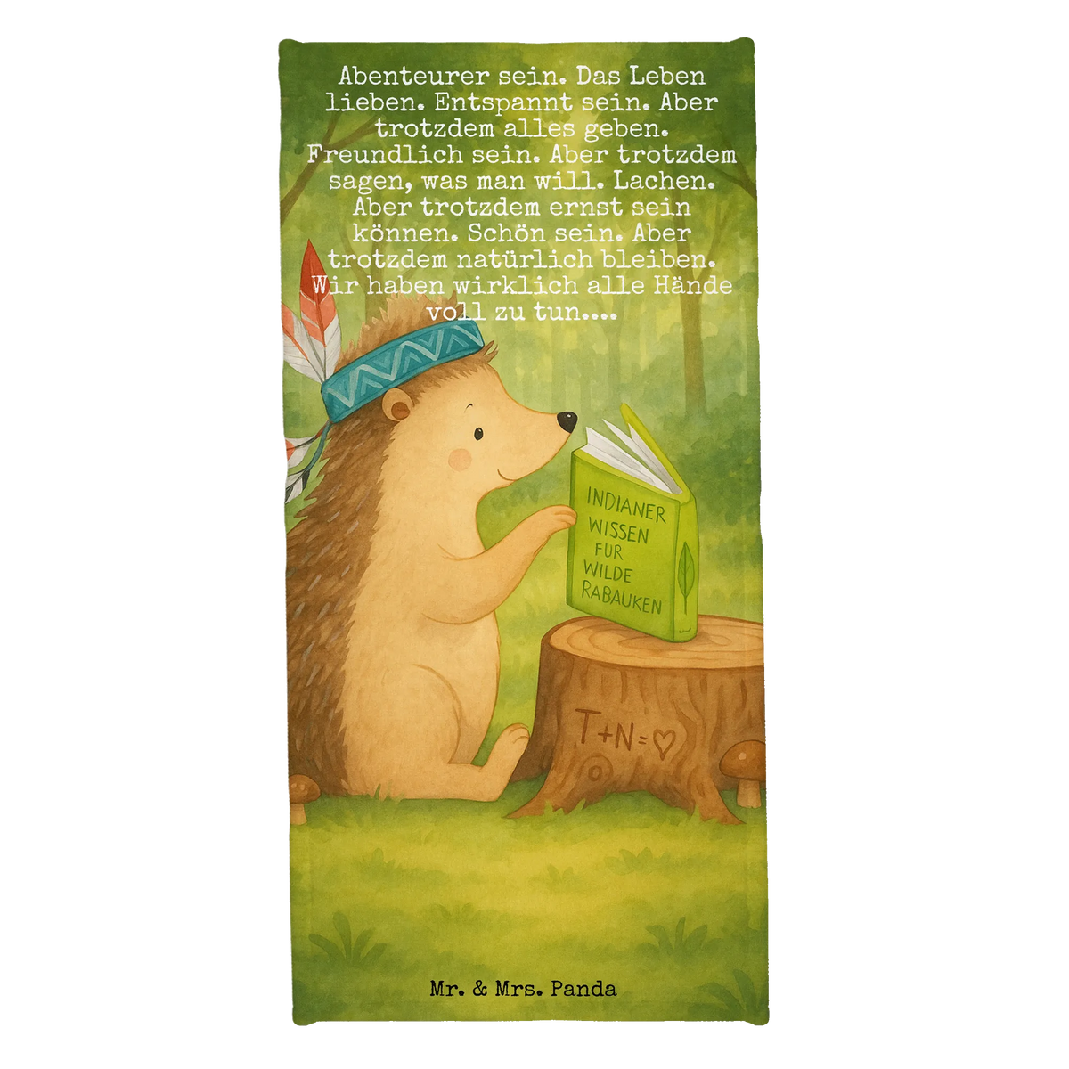 Hand towel Hedgehog feather headdress Design