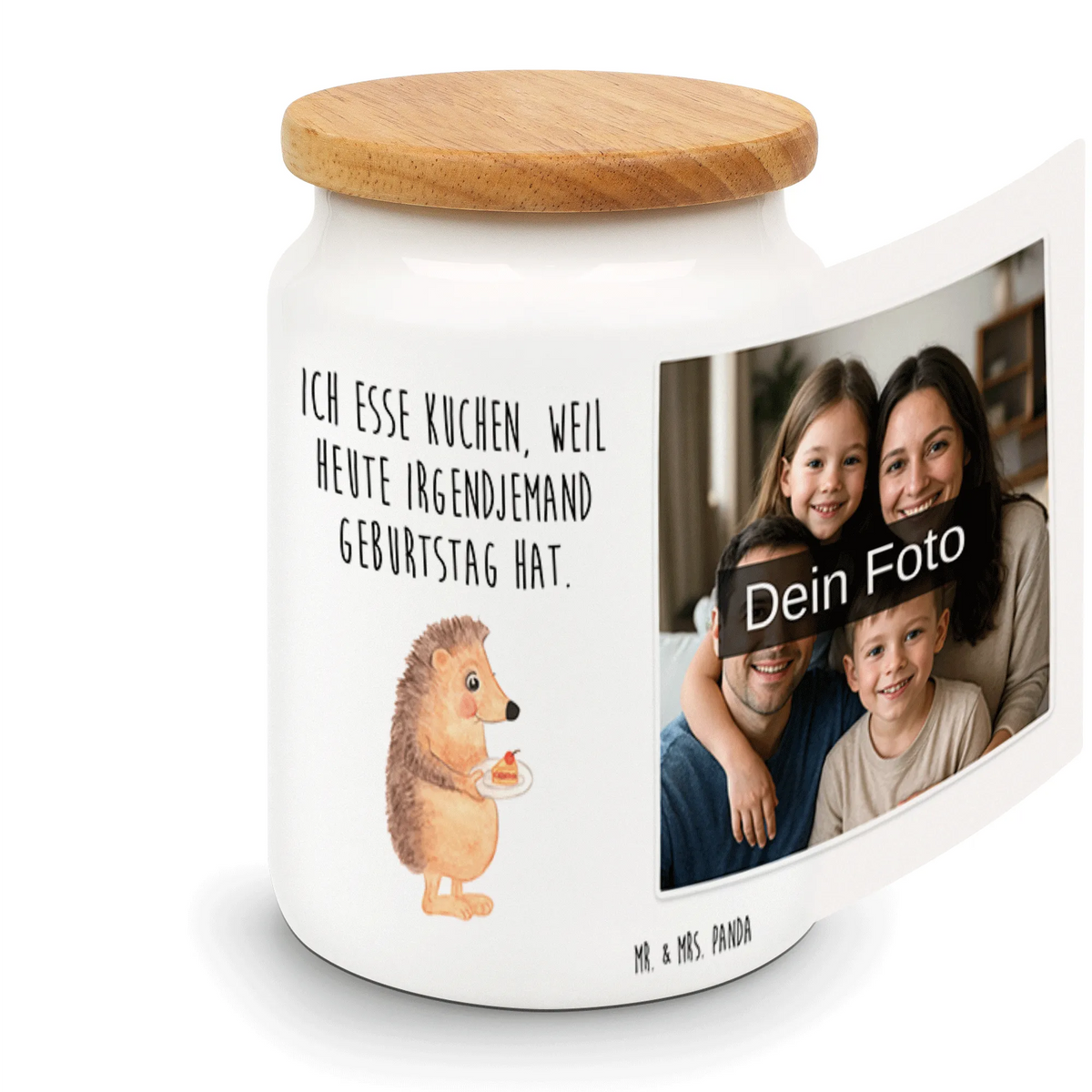 Personalized Photo Storage Canister Hedgehog piece of cake card, gift ideas, gifts, small animals, cute, cute animal motives, hand drawn, funny sayings, good mood, special gifts, animal lover, birthday cake, bake cake, baking gift, food saying, invitation party, cake