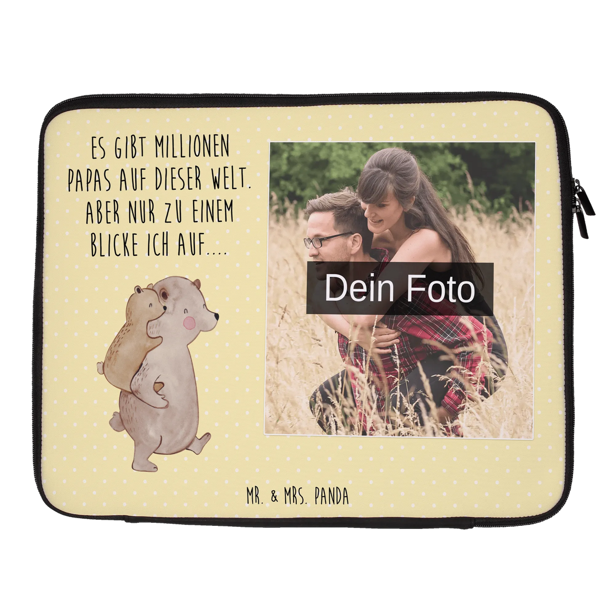 Spersonalizowana torba na notebook ze zdjęciem Tata Niedźwiedź brat, dziadek, siostra, babcia, Dzień Ojca, tata, Rodzina, Dzień Matki