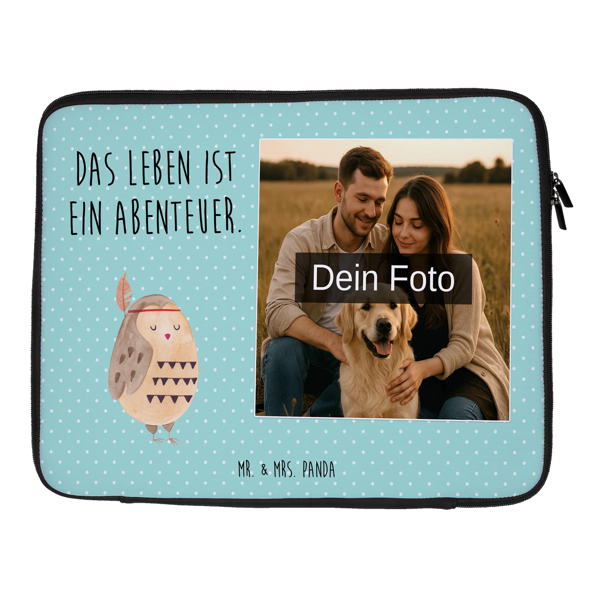 Personalisierte Foto Notebook Tasche Eule Federschmuck Laptoptasche mit Foto, Wasserfeste Notebooktasche Mit Wunschfoto, Laptoptasche mit eigenem Foto, Laptoptasche Mit Fotodruck, Notebooktasche mit eigenem Foto, Foto Laptop Tasche, Laptoptasche mit Bild, Eule, Reisespruch, Das Leben Ist Ein Abenteuer, Federschmuck, Owl, Dekoration, Eule Deko