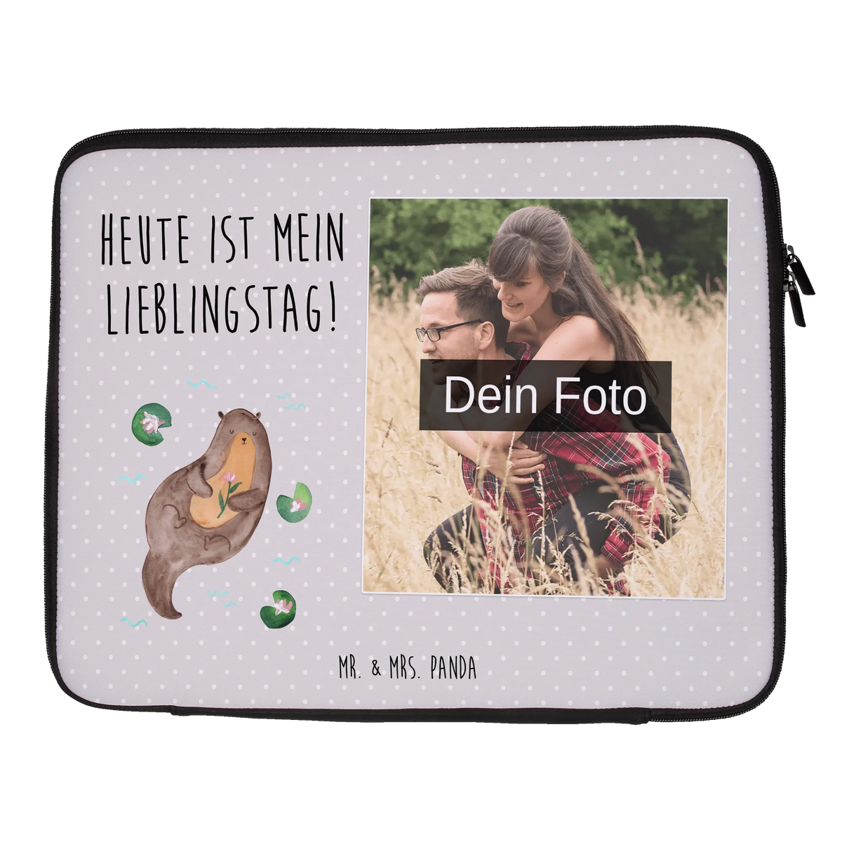 Personalisierte Foto Notebook Tasche Otter Seerose Notebooktasche mit eigenem Foto, Laptoptasche Mit Fotodruck, Wasserfeste Notebooktasche Mit Wunschfoto, Laptoptasche mit Foto, Foto Laptop Tasche, Laptoptasche mit eigenem Foto, Laptoptasche mit Bild, Fischotter, Otter, Seeotter, Otter Seeotter See Otter