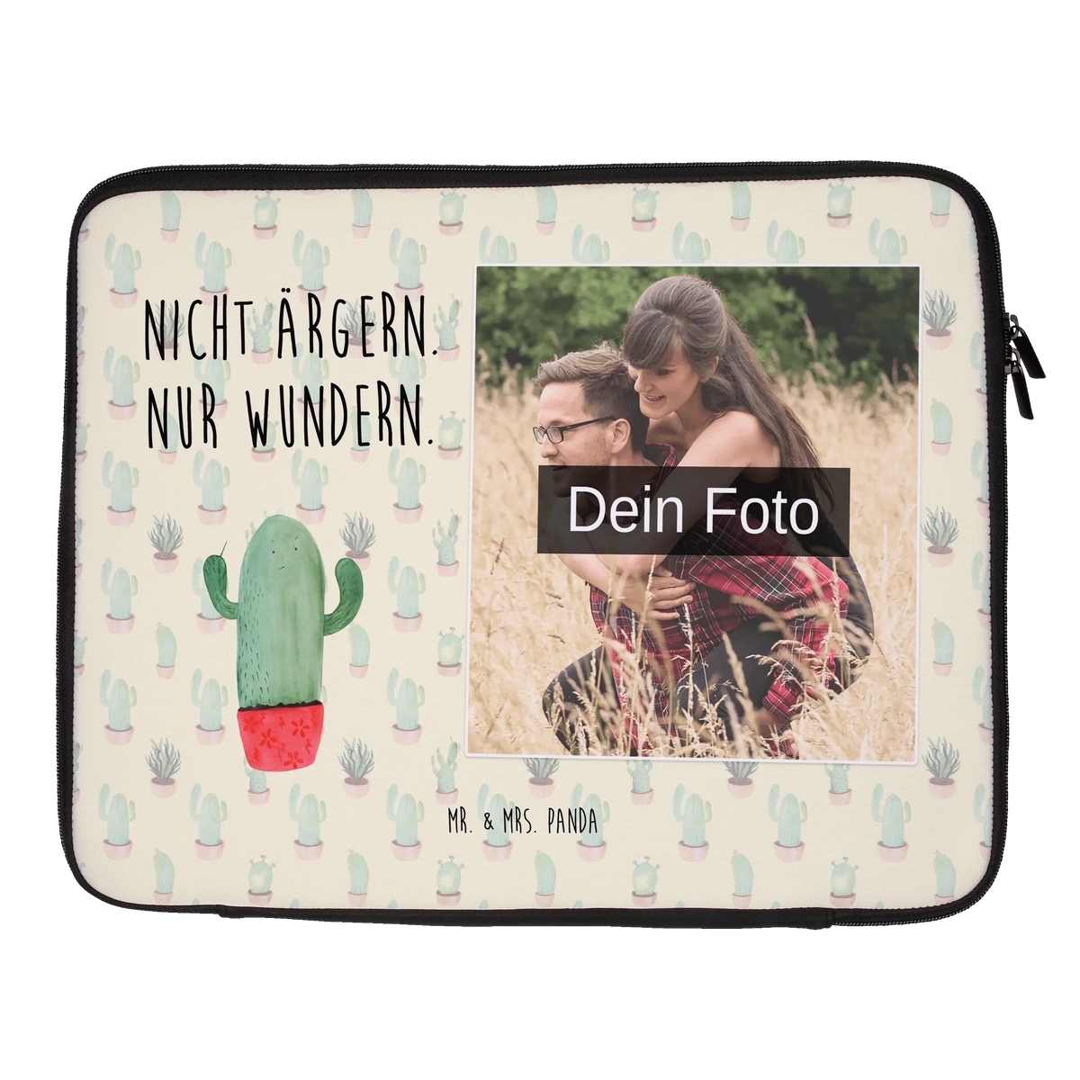 Personalized Photo Notebook Bag cactus Fury small green cactus, cactus plant, plants, cactuses, cactus, school, office life, colleague, angry, annoy