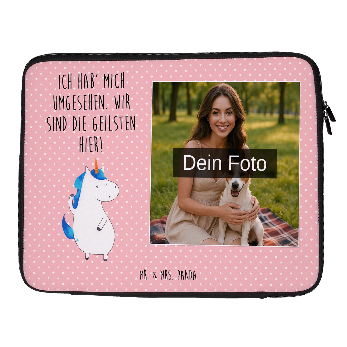 Spersonalizowana torba na notebook ze zdjęciem jednorożec Mężczyzna Jednorożec, jednorożce, dekoracje jednorożca