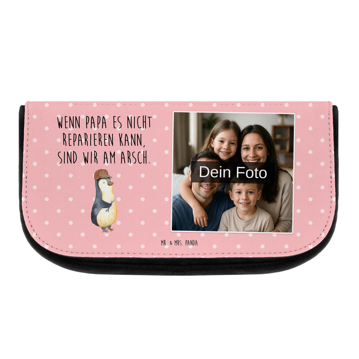 Personalizowana kosmetyczka ze zdjęciem Jeśli tata tego nie naprawi, to jesteśmy w dupie Rodzina, Dzień Ojca, Dzień Matki, brat, siostra, tata, babcia, dziadek