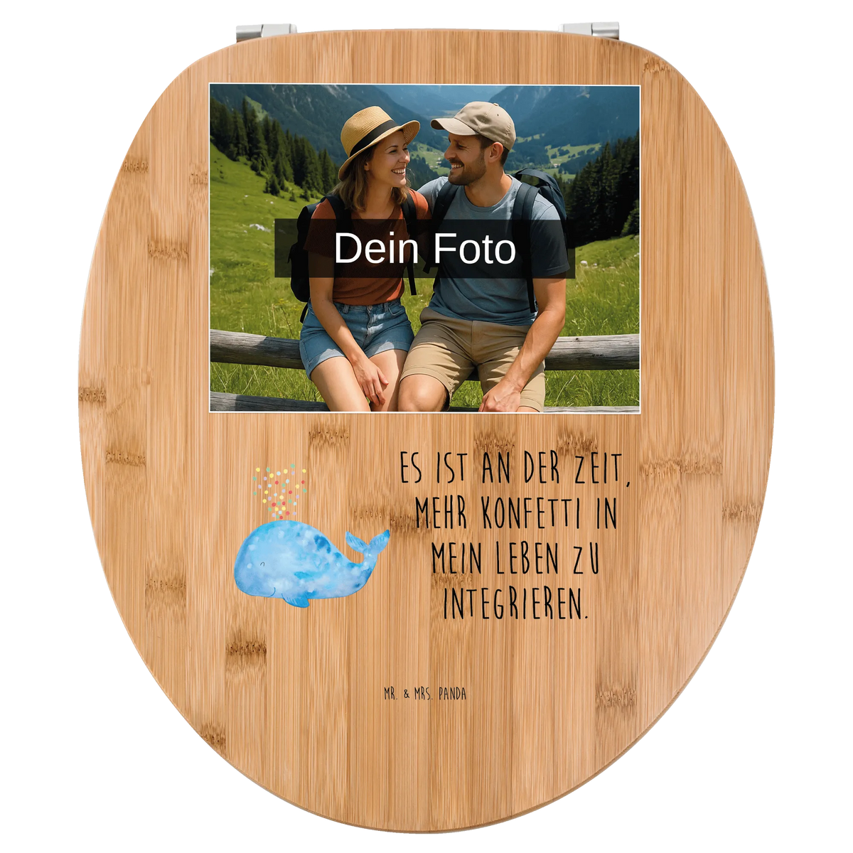 Personalisierter Foto WC Sitz Motiv Wal Konfetti Design Toilettendeckel mit Namen, Personalisierter Toilettendeckel mit Foto, WC Sitz mit Namen, Personalisierte Klobrille, Personalisierter WC-Sitz, Personalisierter Klodeckel, Meer, Urlaub, Meerestiere, Abnehmen, Lebensabschnitt, Wal, Trennung, Neustart, Konfetti, Motivation, Neuanfang, Diät, Wale, Geburtstag