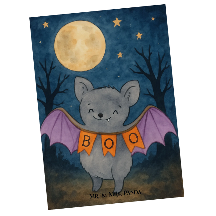 Postkarte Fledermaus Boo Design