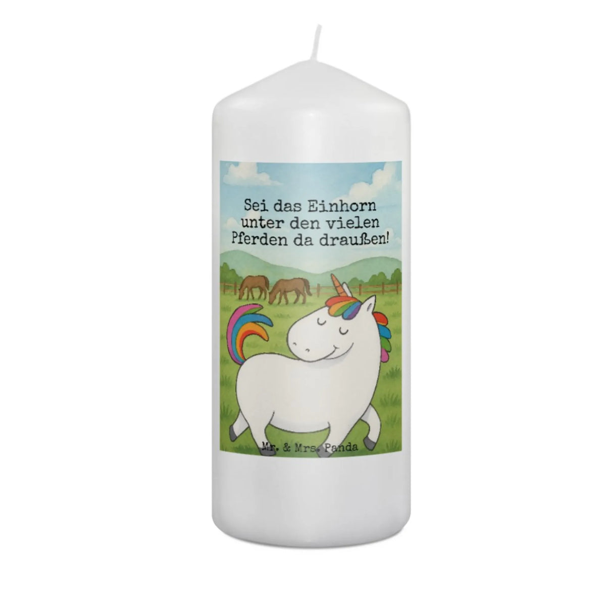 Kerze Einhorn Stolzieren Design Kerze, Stumpenkerze, Erinnerungskerze, Blockkerze, Zylinderkerze, Bedruckte Kerze, Wachskerze, Erinnerungslicht, Einhorn Deko, Einhorn, Unicorn, Einhörner, Anders, Geschenk, Stolz, Pferd, Reiter, Reiten, Bunt, Freundin