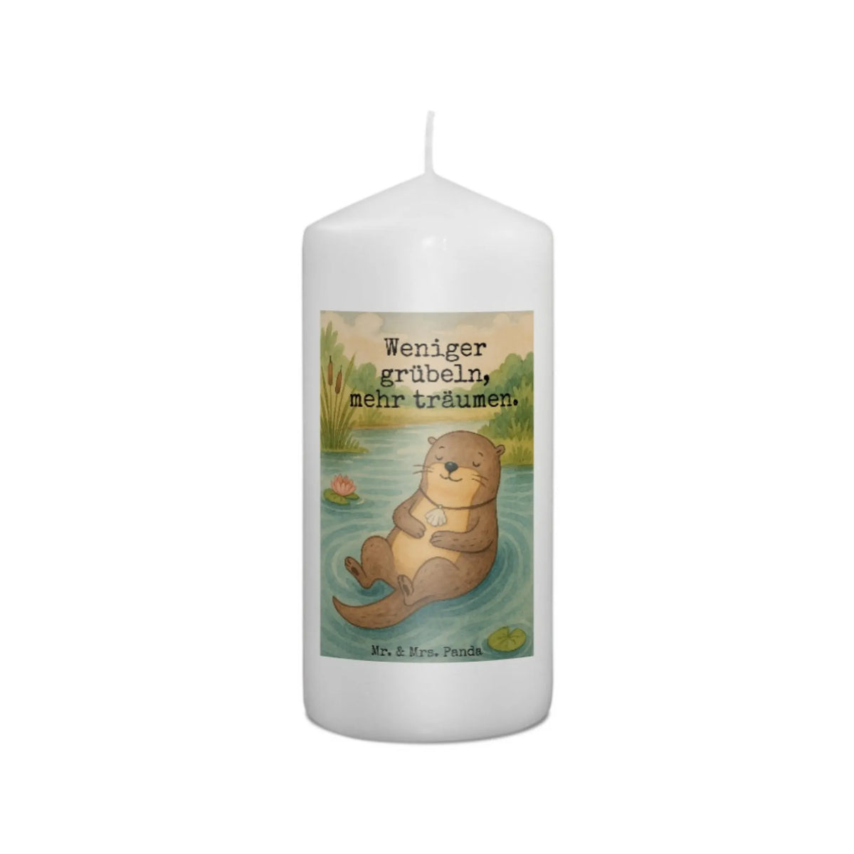 Kerze Otter Muschel Design Stumpenkerze, Erinnerungslicht, Zylinderkerze, Kerze, Blockkerze, Wachskerze, Bedruckte Kerze, Erinnerungskerze, Fischotter, Seeotter, Otter, Motivation, Tagträumen, Otterliebe, Grübeln, Büro, Träumen