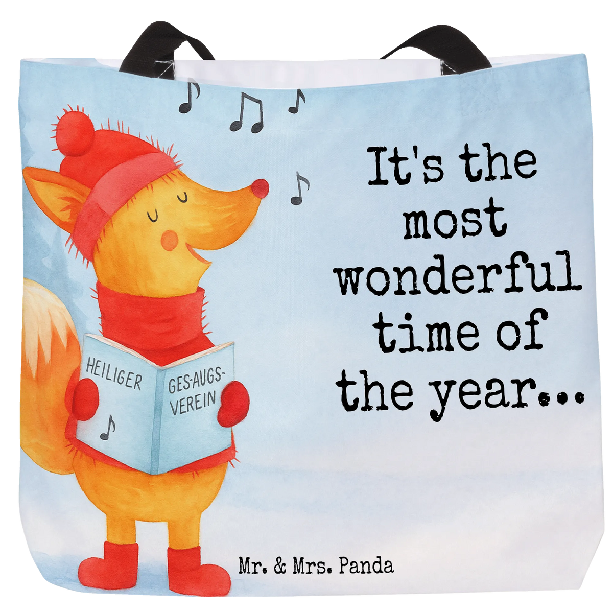 Shopper lis Śpiewak Design Tote Bag, Beutel, Reisetasche, Pandatasche, XXL Tasche, Tragetasche, Shopper Tasche, studententasche, Einkaufstasche, City-Shopper, Schulbeutel, Henkeltasche, Büchertasche, Stofftasche, Alltagstasche, Stoffbeutel, Schultasche, Statement-Tasche, Laptoptasche, XL Tasche, Tragebeutel, Strandtasche, Tasche, Unitasche, Freizeittasche, Urlaubstasche, Weihnachten, Winter, Weihnachtsdeko, Nikolaus, Advent, Heiligabend, Wintermotiv, Sänger, Singen, Fuchs, Geschenk Sänger, Weihnachtslieder, Füchse