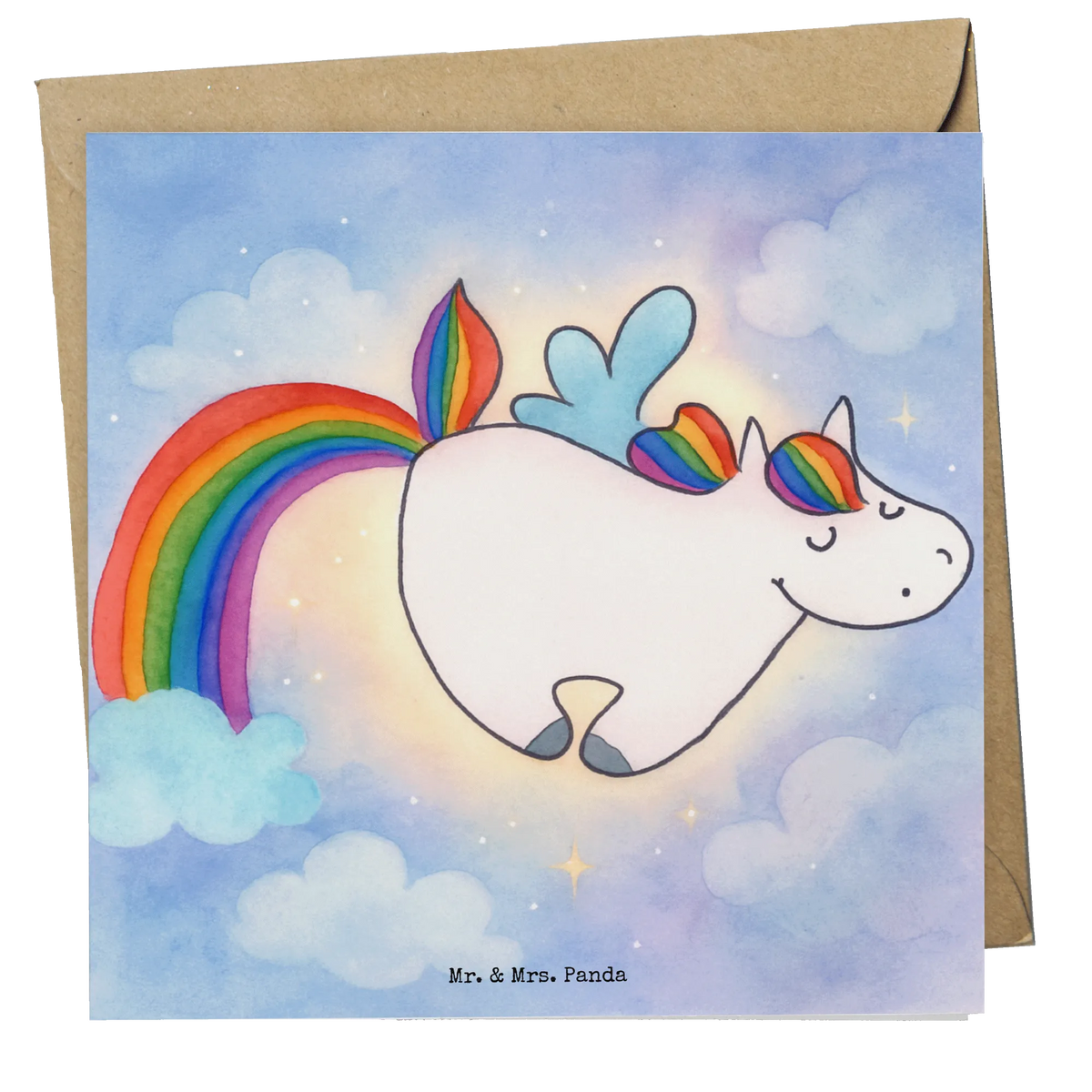 Deluxe Karte Einhorn Fliegendes Pferd Design Klappkarte, faltkarte, Grußkarte, doppelkarte, Glückwunschkarte, anlasskarte, Unicorn, Einhorn, Einhörner, Einhorn Deko, Glitzer, Spielen, Erwachsenwerden, Realität, Regenbogen