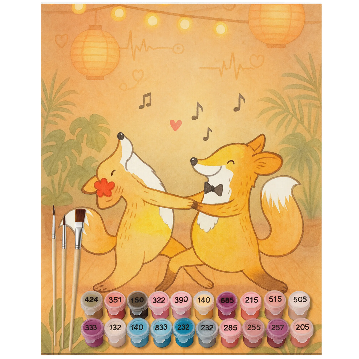 Paint by Numbers foxes dancing salsa Design Gift, giving, thank you, award, profit, athlete, dance class, dancing, dance school, dancing salsa