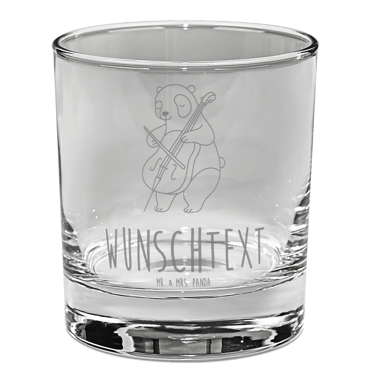 Personalized Gin Glass Panda Cello Instruments, gifts for musicians, music enthusiasts