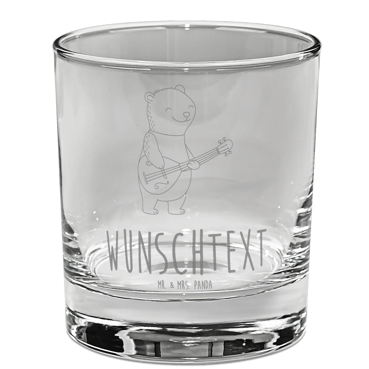 Personalized Gin Glass Bear Mandolin Instruments, gifts for musicians, music enthusiasts