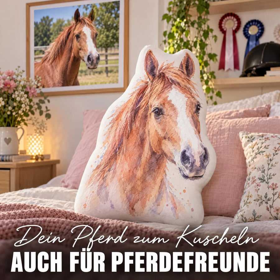 Personalisiertes Formkissen Haustier im Stil einer Aquarell Zeichnung