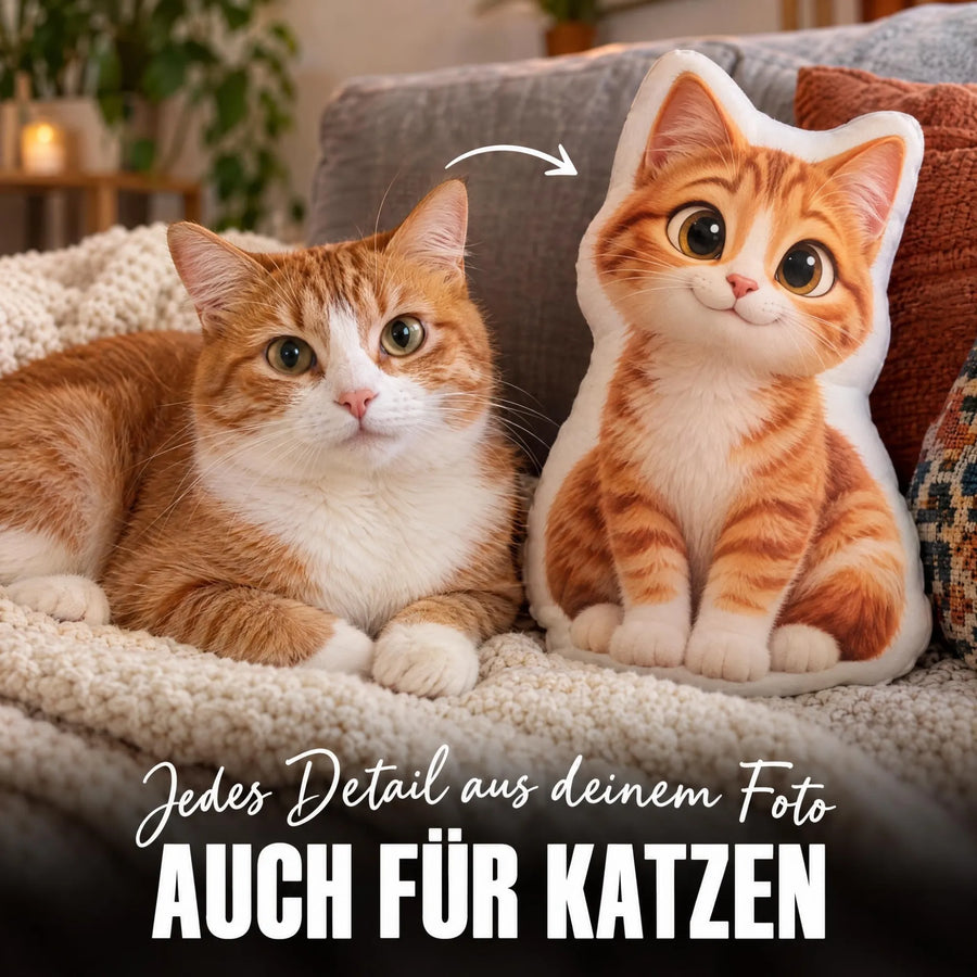 Personalisiertes Formkissen Haustier im Cartoon &  Animationsfilm Stil