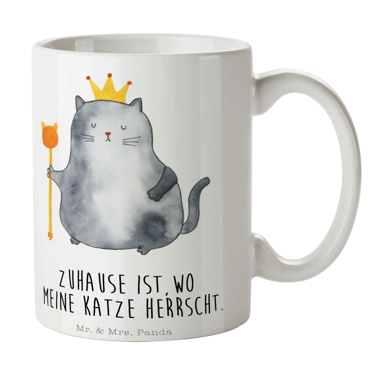 Mug Cat king meow, kitten, housecat, mama cat, love cats, cat image, cat fan, cat lover, cat fancier, cat decoration, gift for cat lover, cat owner, funny cats, cat sayings, cat motto, funny cat gifts, fan merchandise, cat stuff, animal lover, tomcat, kitty, king, pussy, moving in, move, pet, first own apartment, tenement, apartment