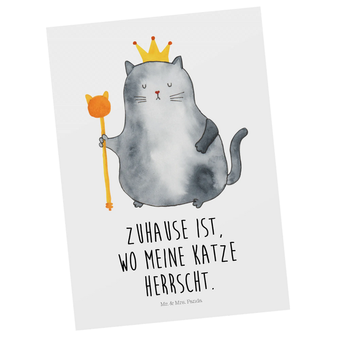 Postkarte Katze König