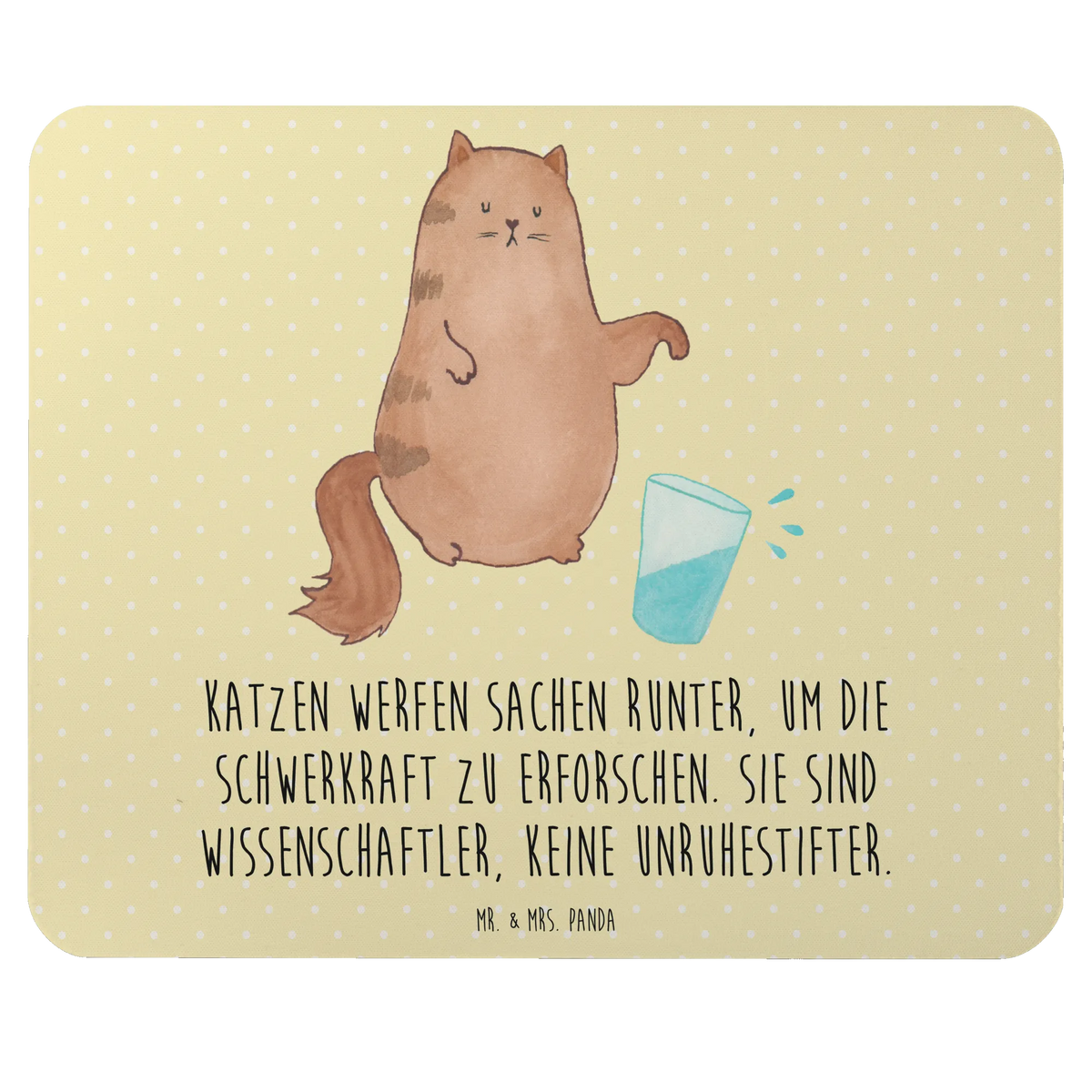 Mauspad Katze Wasserglas
