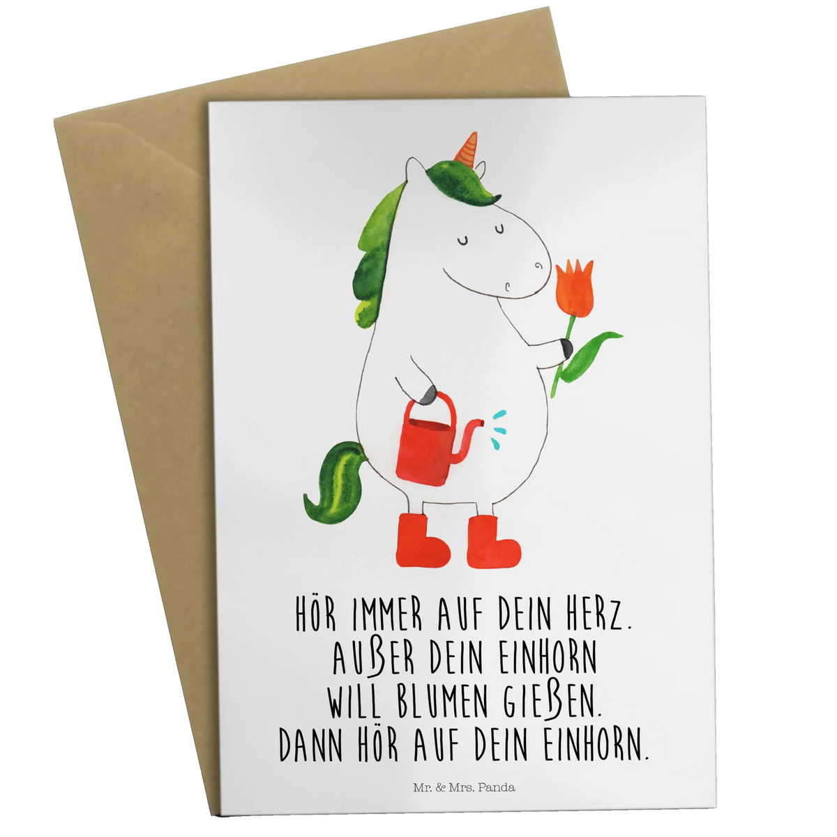 Greetings card unicorn gardener Girlfriend gift, gardener gift, Watering-Can, gardener present, Flower, garden