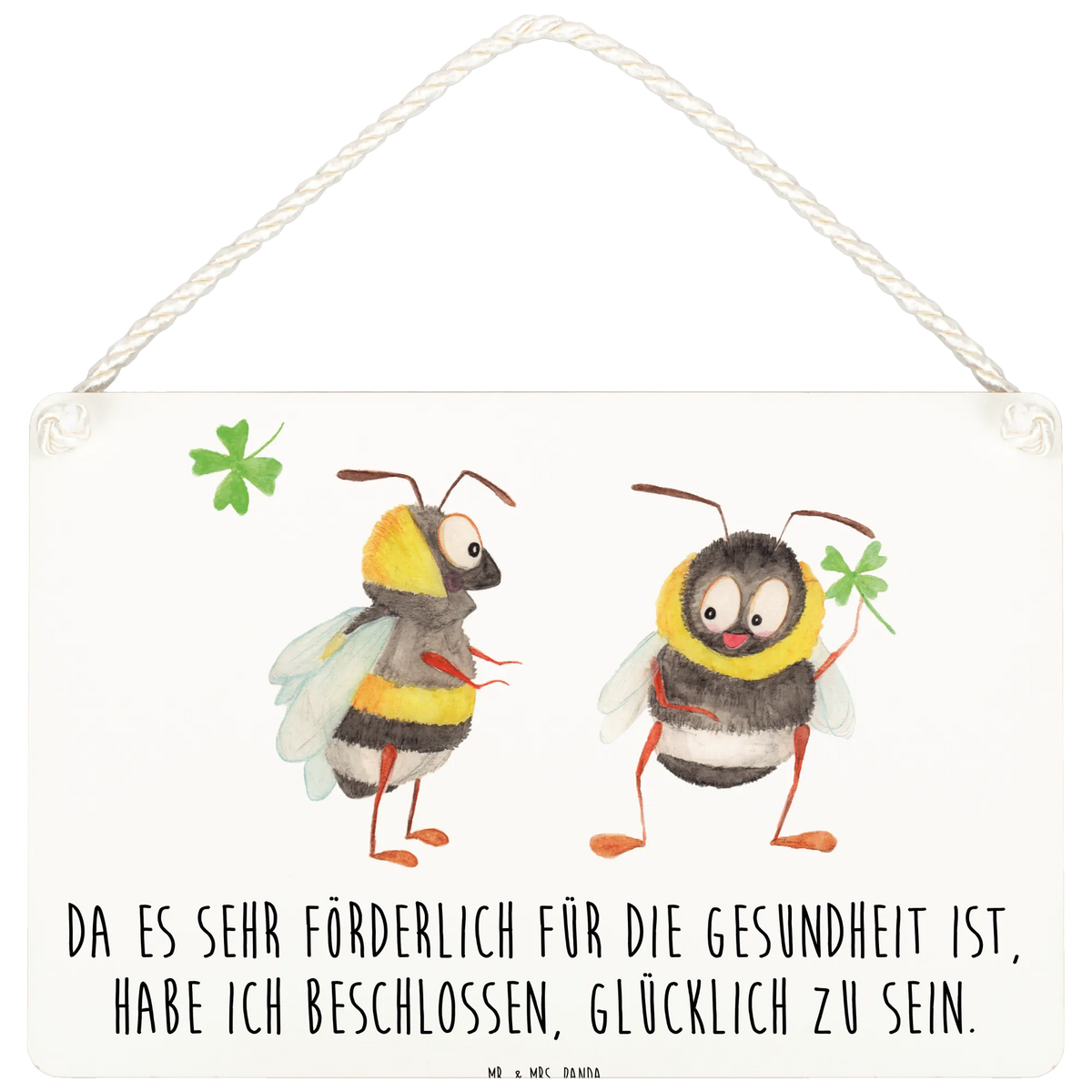 Deko Schild Hummeln Kleeblatt