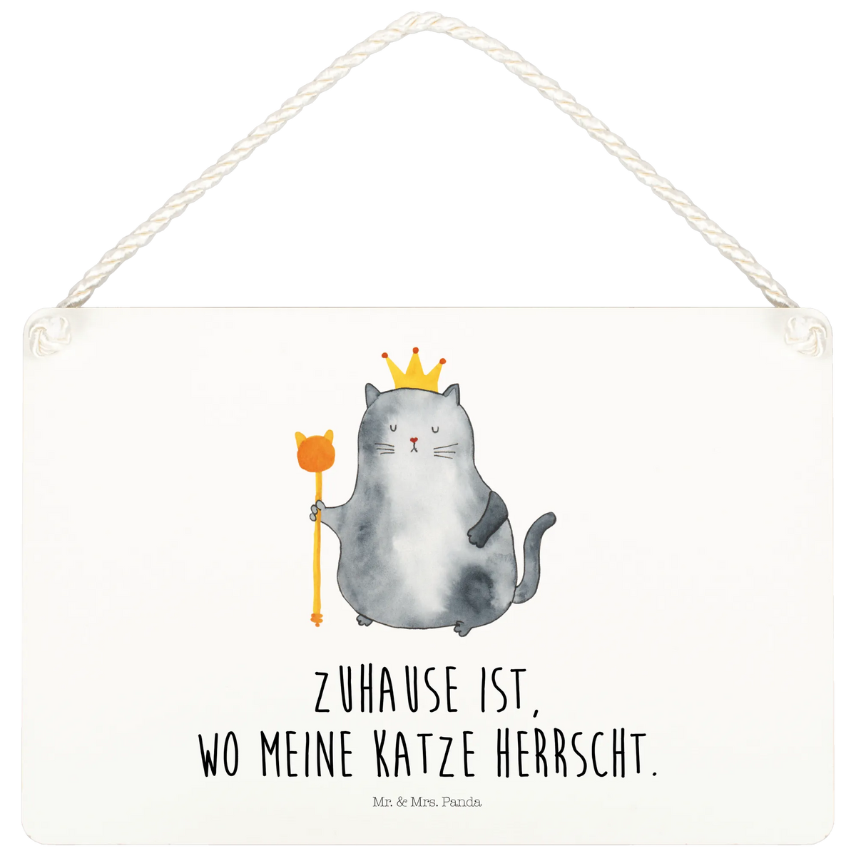 Deko Schild Katze König