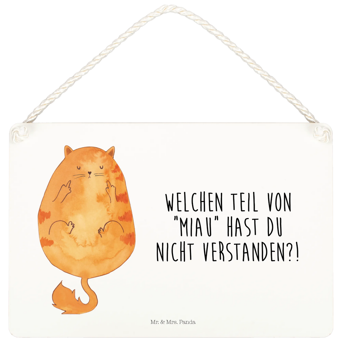 Deko Schild Katze Mittelfinger