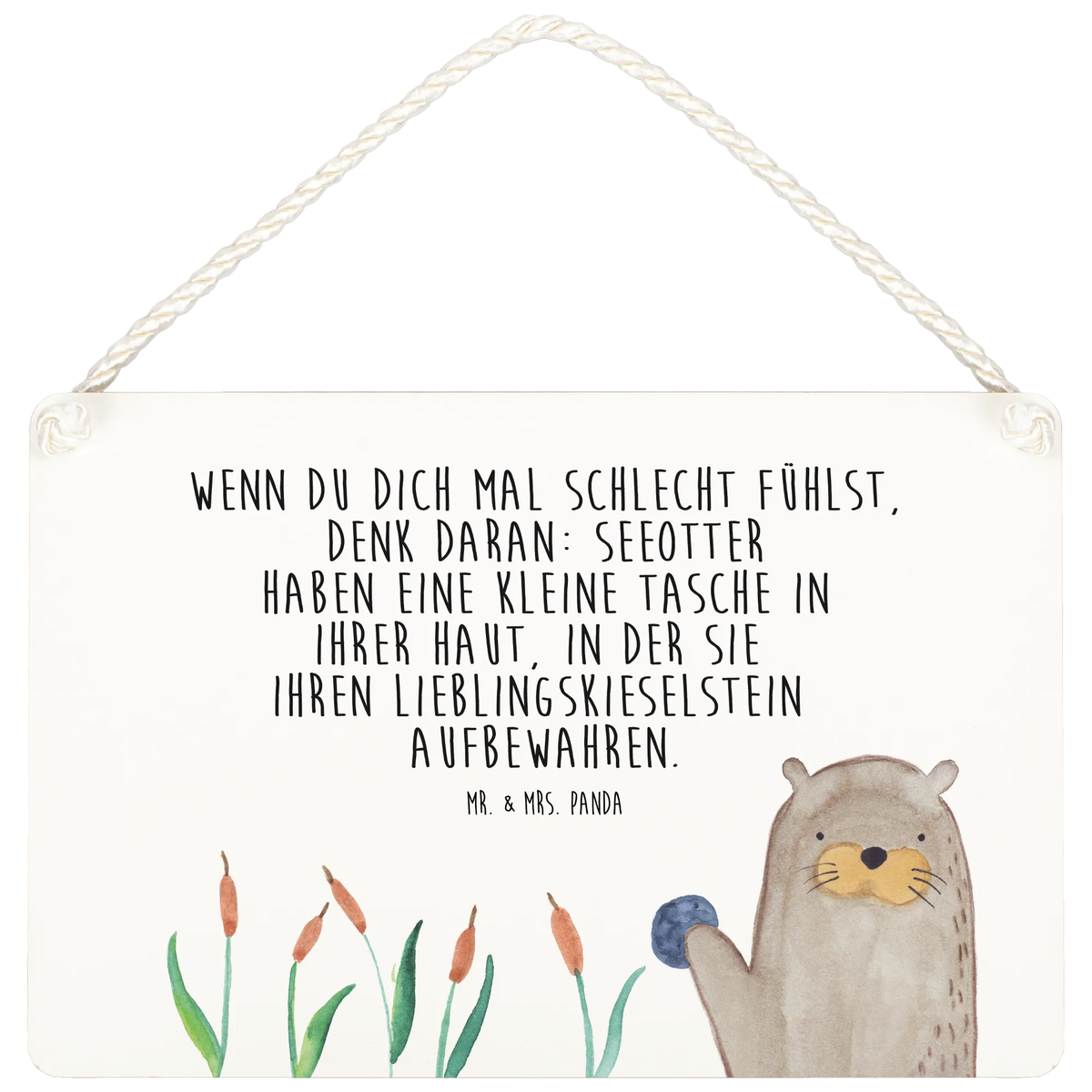 Deko Schild Otter Stein