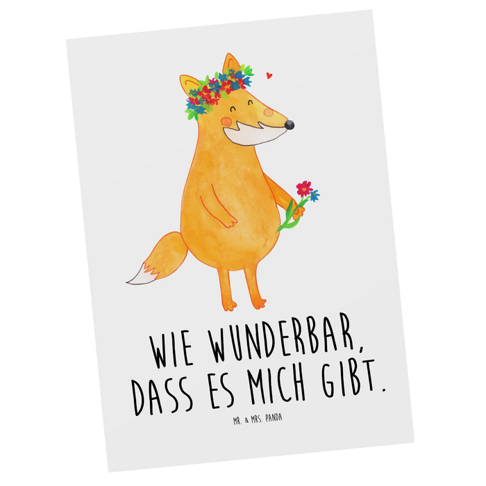 Postcard Fox Flower