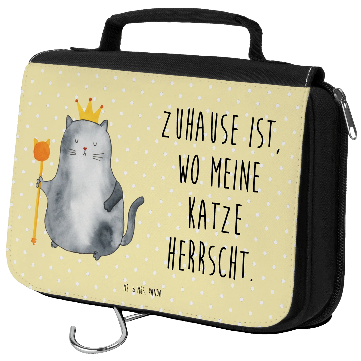 Wash bag Cat king meow, animal lover, kitten, housecat, mama cat, love cats, cat image, cat fan, cat lover, cat fancier, cat decoration, gift for cat lover, cat owner, funny cats, cat sayings, cat motto, funny cat gifts, fan merchandise, cat stuff, tomcat, kitty, first own apartment, tenement, moving in, king, apartment, move, pussy, pet