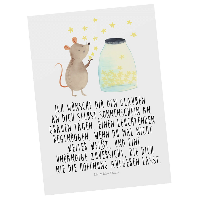 Postkarte Maus Sterne