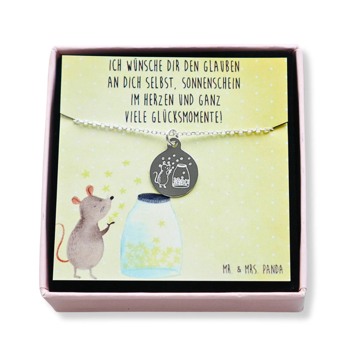 Necklace Mouse Stars small animals, cute, funny, cute animal motives, hand drawn, small world, funny sayings, good mood, happy, gifts, gift ideas, special gifts, animal lover, card, wish, baptism gift, birth, stars, first child, birthday, baptism, dreams, child birthday, Mouse, child, pregnancy, hope