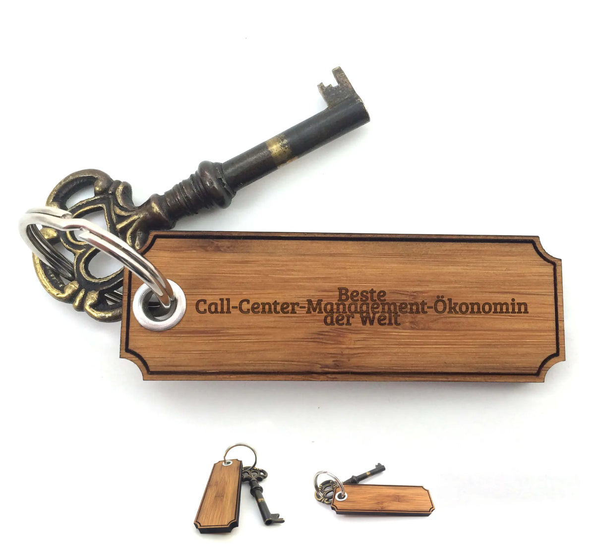 Key ring Call-Center-Management-Ökonomin pendant, lucky charm, bag pendant, key ring, talisman, presents, gifts, engraving